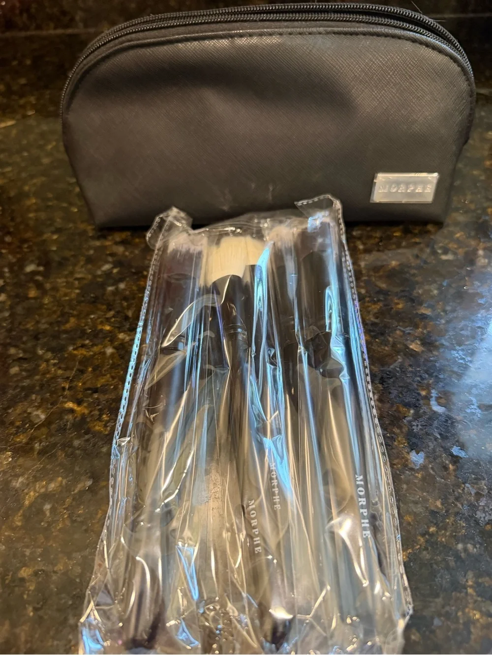 Morphe Black Textured Brush Bag